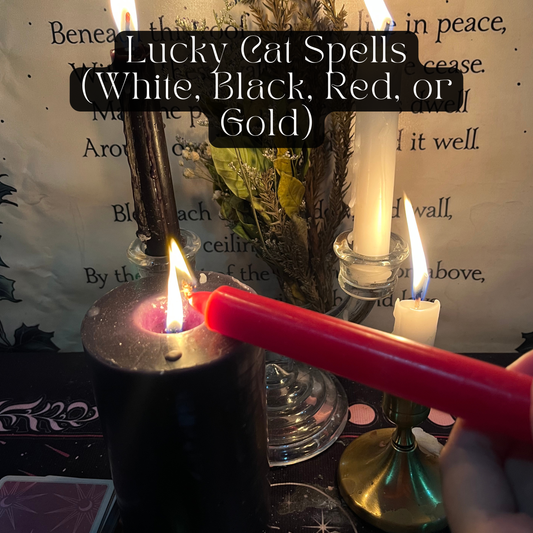 Lucky Cat Spells (White, Black, Red or Gold)